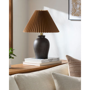   Modern European furniture - Brown Linen Pleated Table Lamp - www.oroa.com | Oroa.com