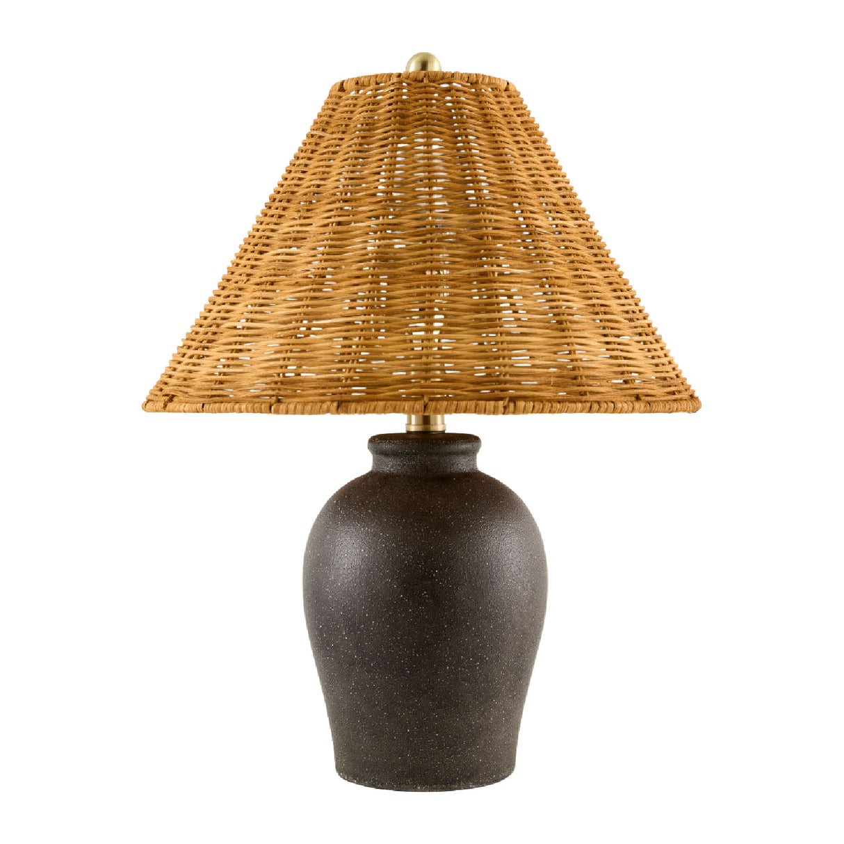   Modern European furniture - Brown Rattan Ceramic Table Lamp - www.oroa.com | Oroa.com