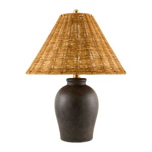   Modern European furniture - Brown Rattan Ceramic Table Lamp - www.oroa.com | Oroa.com