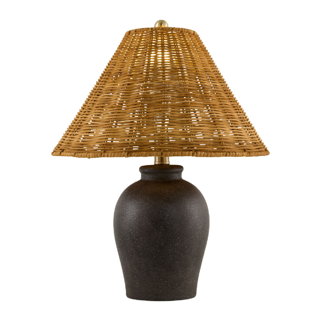   Modern European furniture - Brown Rattan Ceramic Table Lamp - www.oroa.com | Oroa.com