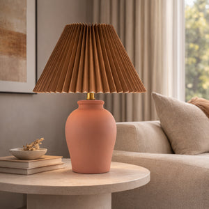   Modern European furniture - Brown Linen Pleated Table Lamp - www.oroa.com | Oroa.com