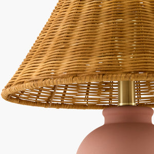   Modern European furniture - Brown Rattan Ceramic Table Lamp - www.oroa.com | Oroa.com