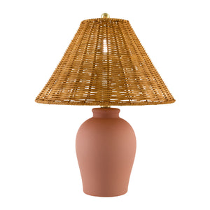   Modern European furniture - Brown Rattan Ceramic Table Lamp - www.oroa.com | Oroa.com