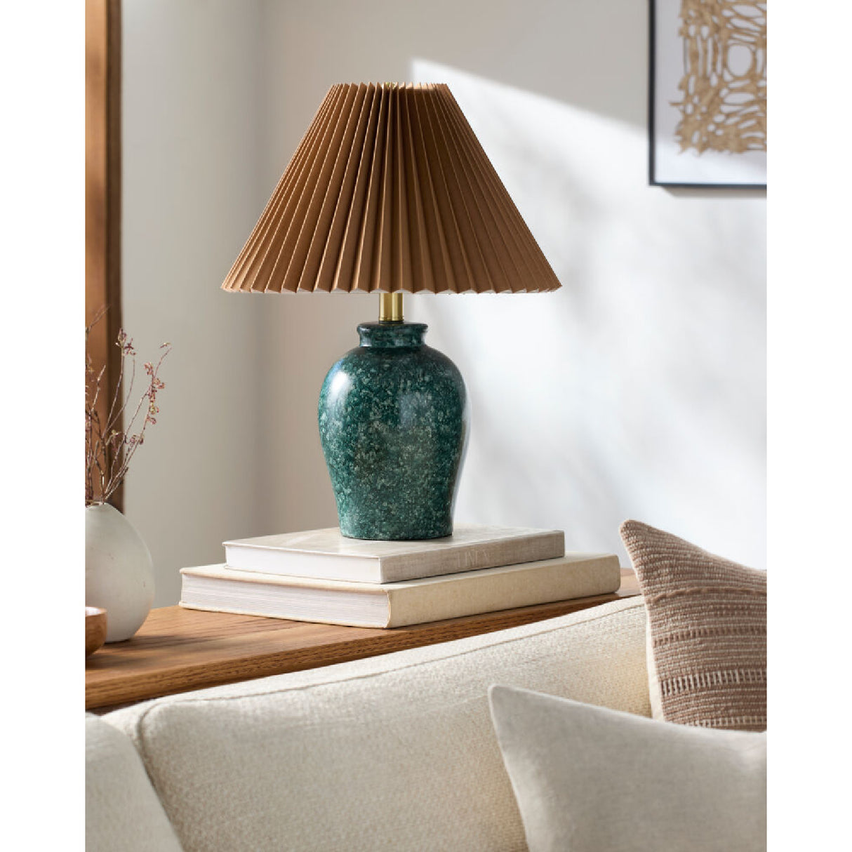   Modern European furniture - Brown Linen Pleated Table Lamp - www.oroa.com | Oroa.com