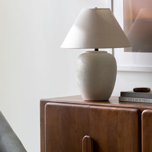   Modern European furniture - Ceramic Beige Linen Table Lamp - www.oroa.com | Oroa.com