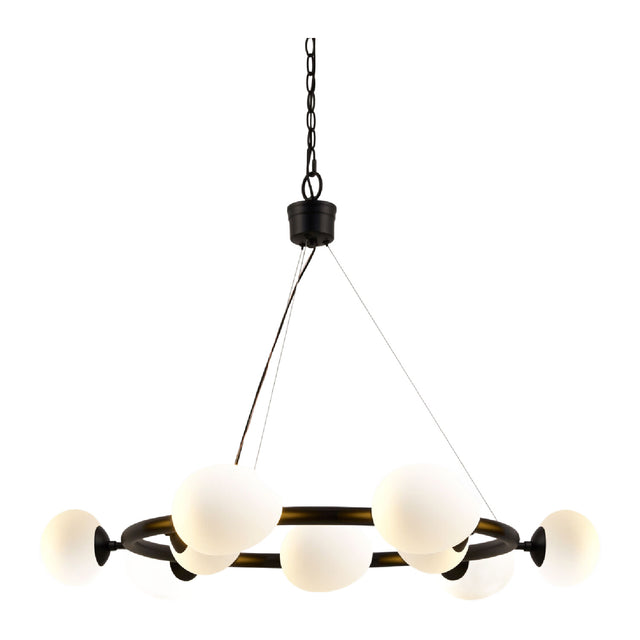 Modern European furniture - 9-Light White Glass Chandelier - www.oroa.com