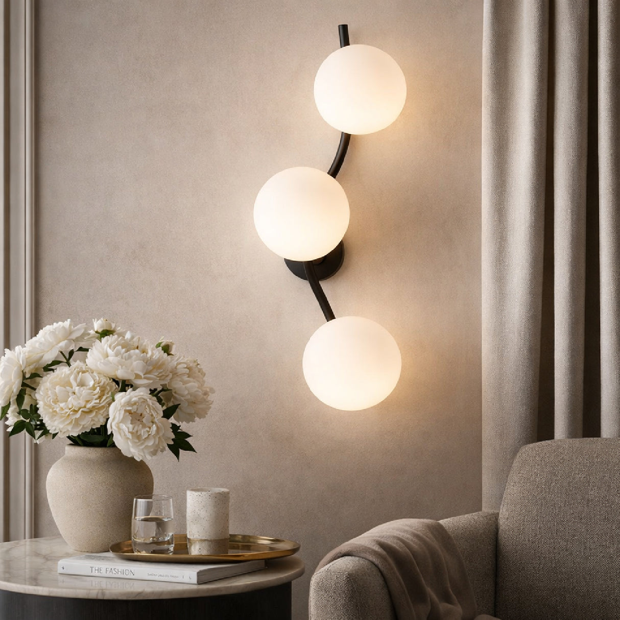   Modern European furniture - 3-Light White Glass Wall Lamp - www.oroa.com | Oroa.com