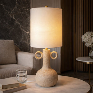  Modern European furniture - Beige Ceramic Accent Table Lamp - www.oroa.com | Oroa.com