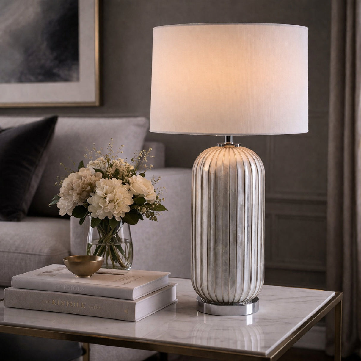   Modern European furniture - White Shell Accent Table Lamp - www.oroa.com | Oroa.com