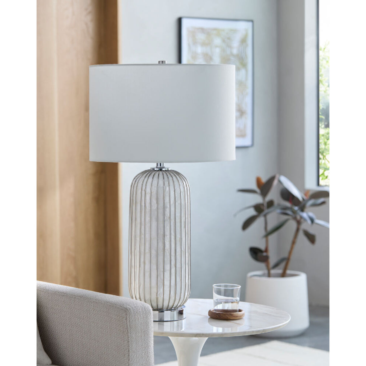   Modern European furniture - White Shell Accent Table Lamp - www.oroa.com | Oroa.com