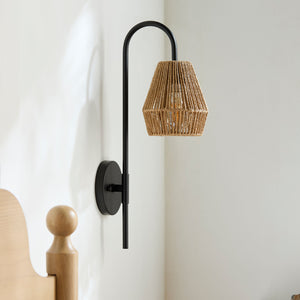   Modern European furniture - Curved Metal Rattan Wall Lamp - www.oroa.com | Oroa.com