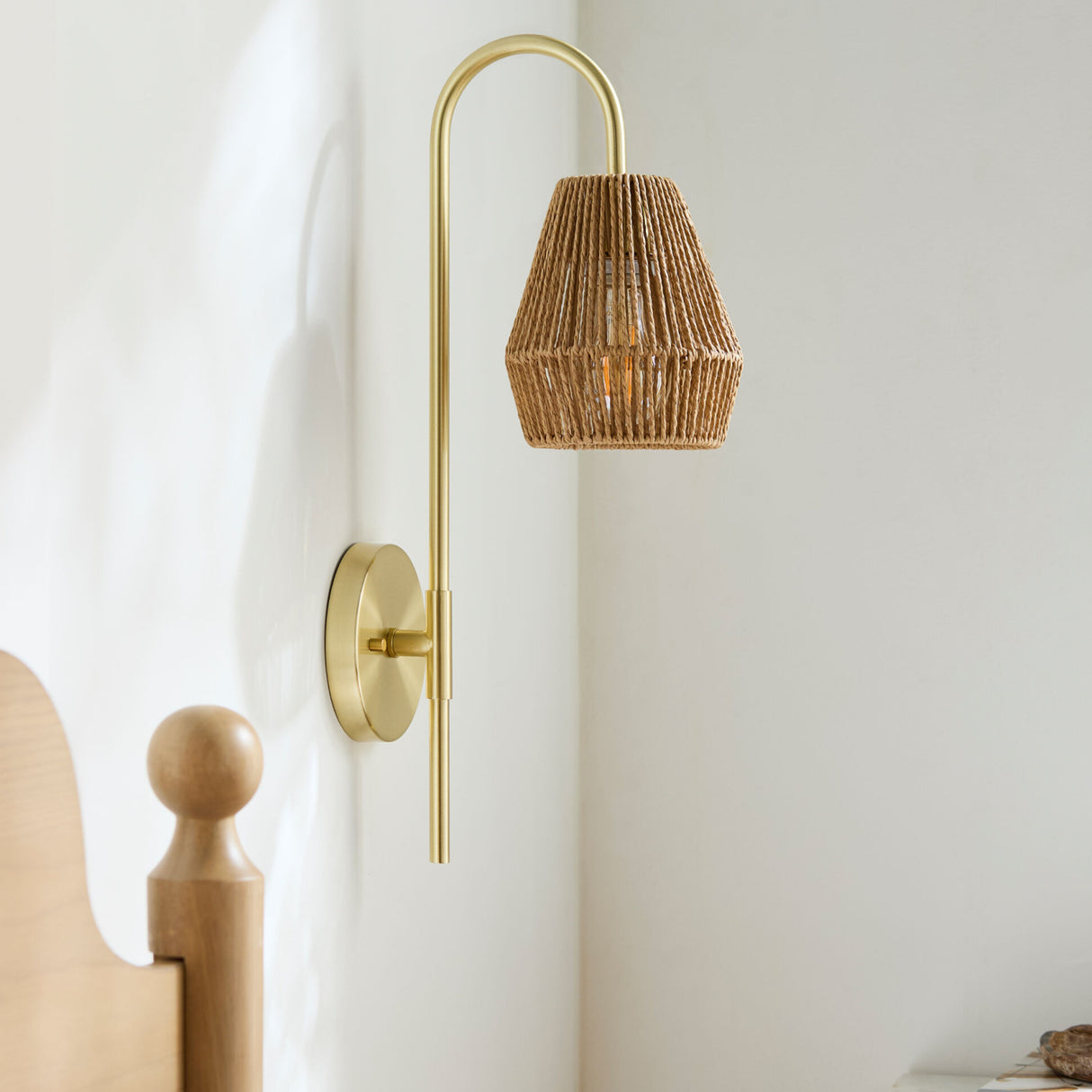   Modern European furniture - Curved Metal Rattan Wall Lamp - www.oroa.com | Oroa.com