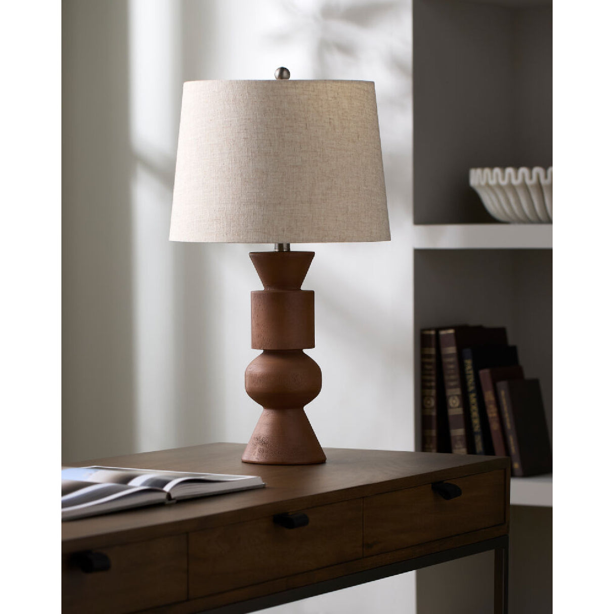   Modern European furniture - Brown Geometrical Accent Table Lamp - www.oroa.com | Oroa.com