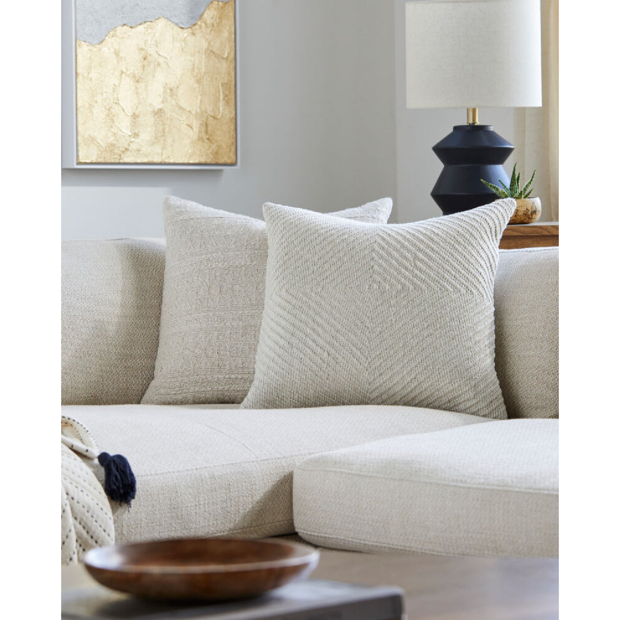   Modern European furniture - Beige Woven Down Insert Pillow - www.oroa.com | Oroa.com