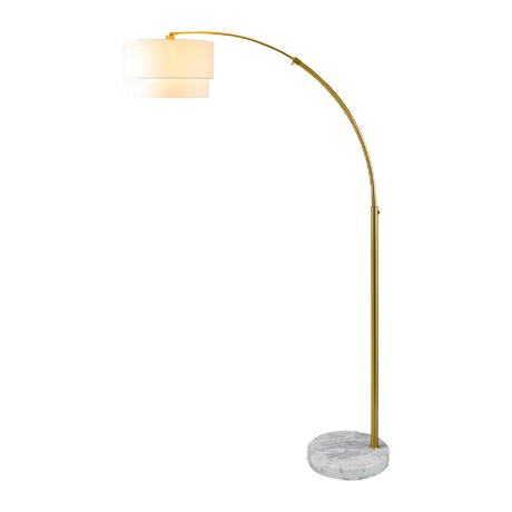   Modern European furniture - 2-Tier White Linen Floor Lamp - www.oroa.com | Oroa.com