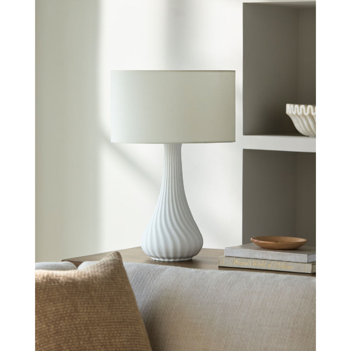   Modern European furniture - White Concrete Linen Table Lamp - www.oroa.com | Oroa.com
