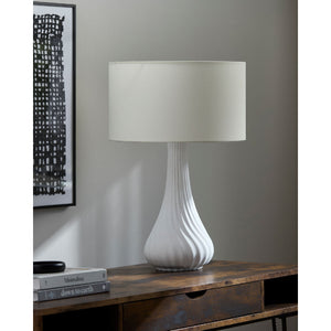   Modern European furniture - White Concrete Linen Table Lamp - www.oroa.com | Oroa.com