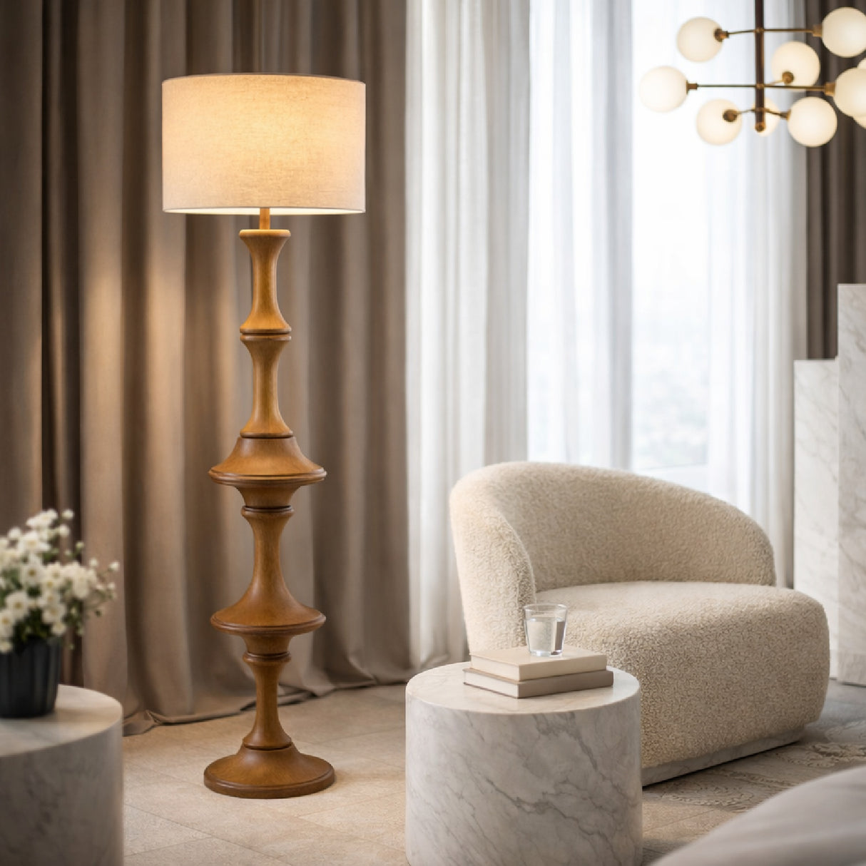   Modern European furniture - Brown Steel Accent Floor Lamp - www.oroa.com | Oroa.com