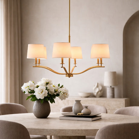   Modern European furniture - White Linen 6-Light Chandelier - www.oroa.com | Oroa.com