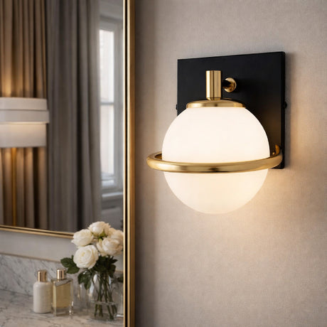   Modern European furniture - Gold Ring Glass Wall Lamp - www.oroa.com | Oroa.com