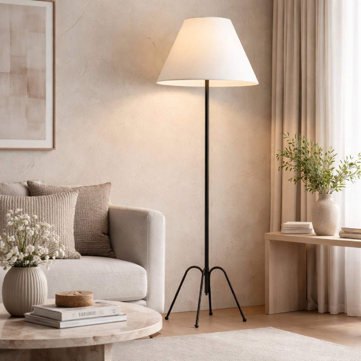   Modern European furniture - White Empire Shade Floor Lamp - www.oroa.com | Oroa.com