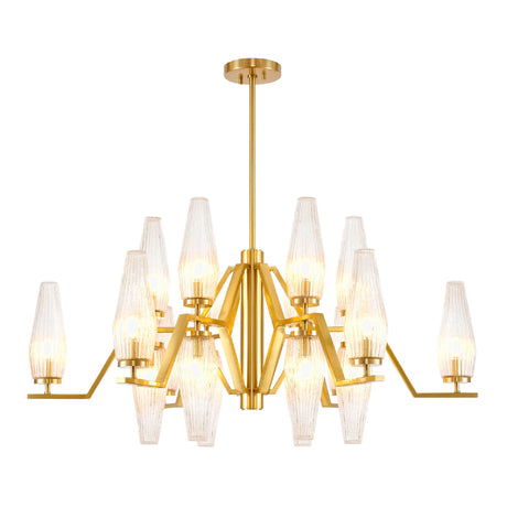   Modern European furniture - Ribbed Glass 18-Light Chandelier - www.oroa.com | Oroa.com