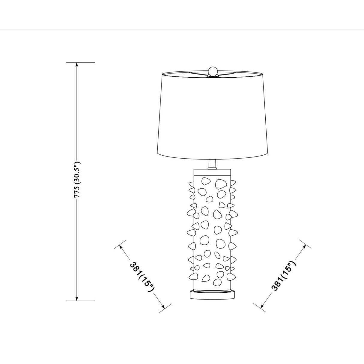   Modern European furniture - Spike Studded Ceramic Table Lamp - www.oroa.com | Oroa.com