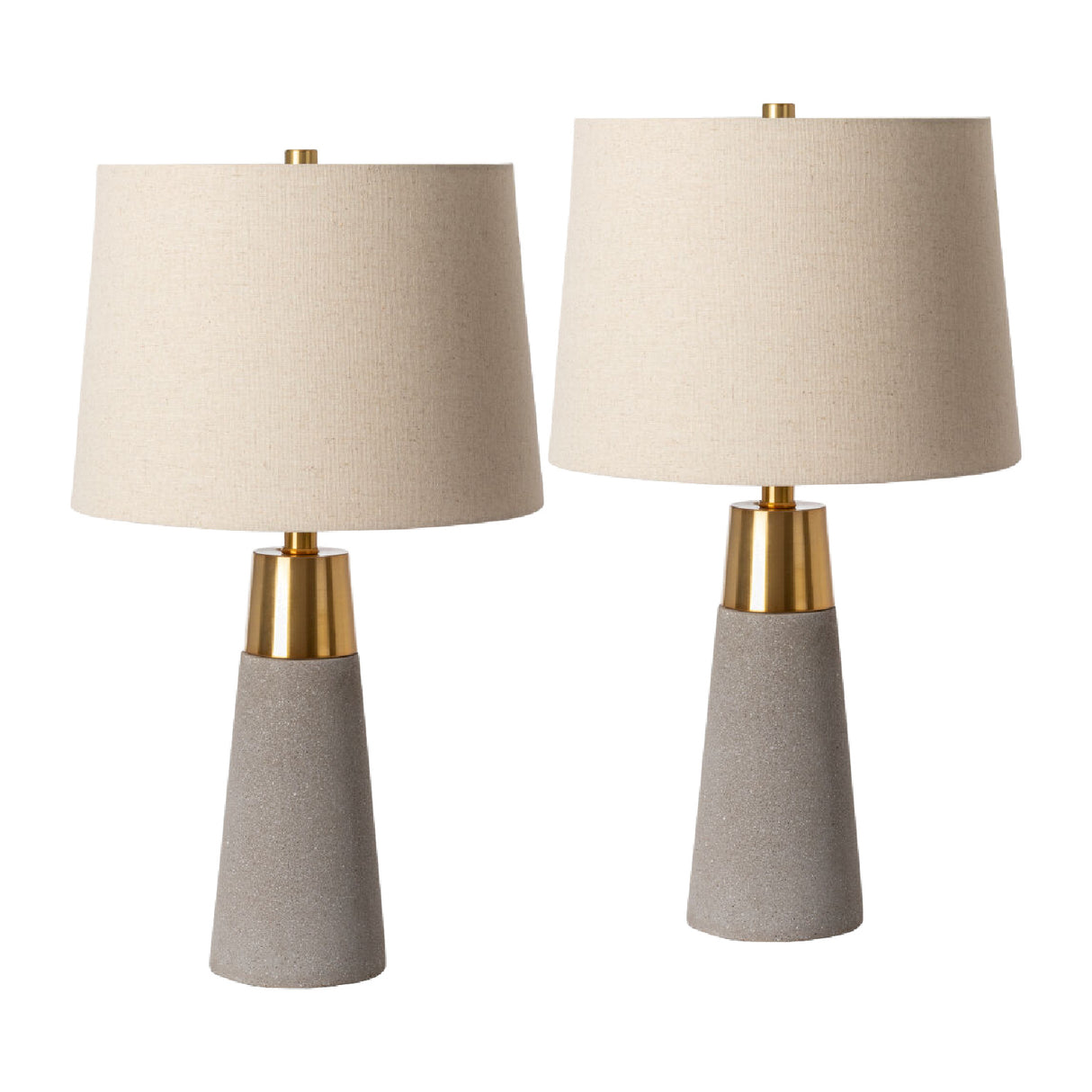   Modern European furniture - Beige Linen Concrete Table Lamps (2)  - www.oroa.com | Oroa.com