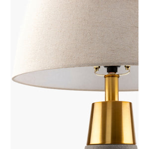   Modern European furniture - Beige Linen Concrete Table Lamps (2)  - www.oroa.com | Oroa.com
