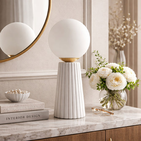  Modern European furniture - Fluted Ceramic Glass Table Lamp - www.oroa.com | Oroa.com