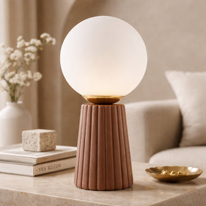   Modern European furniture - Fluted Ceramic Glass Table Lamp - www.oroa.com | Oroa.com