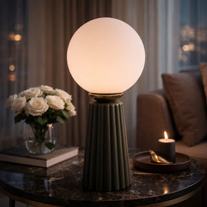   Modern European furniture - Fluted Ceramic Glass Table Lamp - www.oroa.com | Oroa.com