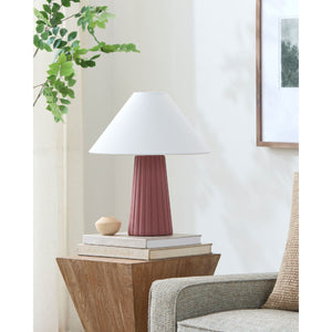   Modern European furniture - Fluted Ceramic Linen Table Lamp - www.oroa.com | Oroa.com