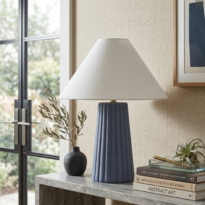   Modern European furniture - Fluted Ceramic Linen Table Lamp - www.oroa.com | Oroa.com