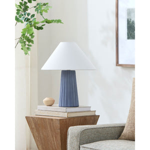   Modern European furniture - Fluted Ceramic Linen Table Lamp - www.oroa.com | Oroa.com