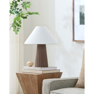   Modern European furniture - Fluted Ceramic Linen Table Lamp - www.oroa.com | Oroa.com