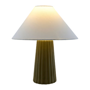  Modern European furniture - Fluted Ceramic Linen Table Lamp - www.oroa.com | Oroa.com