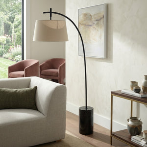  Modern European furniture - Linen Shade Sloped Floor Lamp - www.oroa.com | Oroa.com