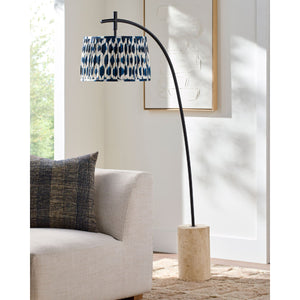   Modern European furniture - Patterned Blue Linen Floor Lamp - www.oroa.com | Oroa.com