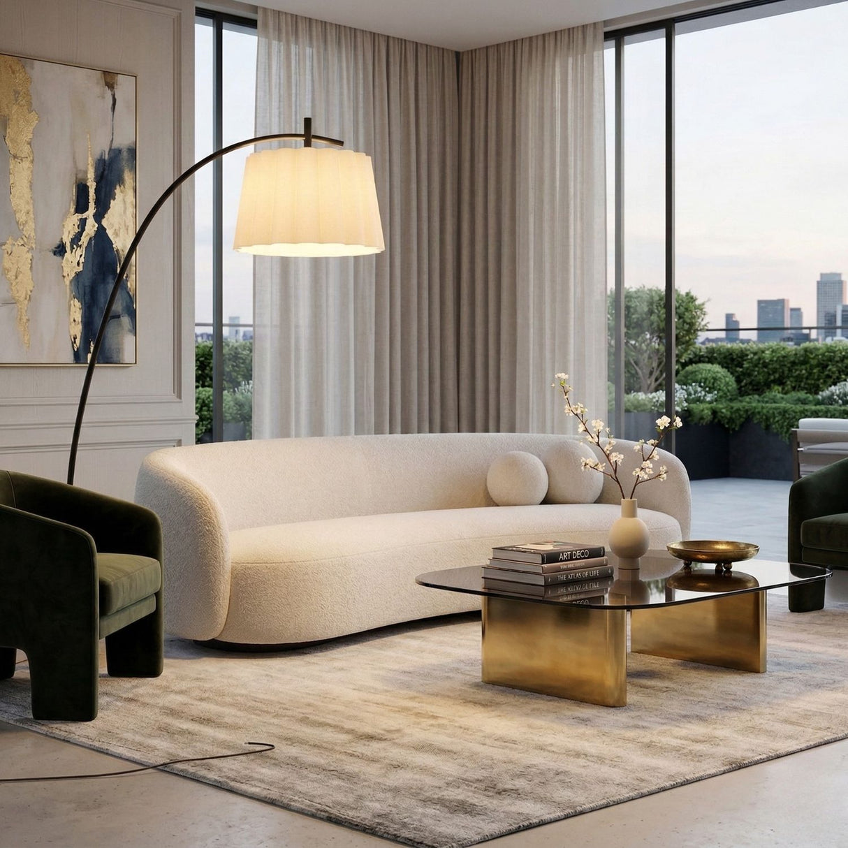   Modern European furniture - White Linen Scalloped Floor Lamp - www.oroa.com | Oroa.com