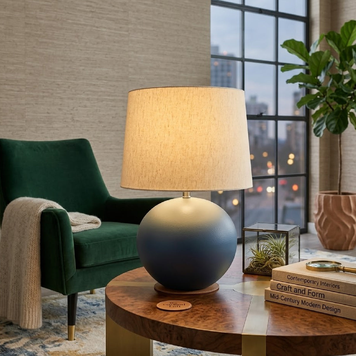   Modern European furniture - Glazed Ceramic Linen Table Lamp - www.oroa.com | Oroa.com