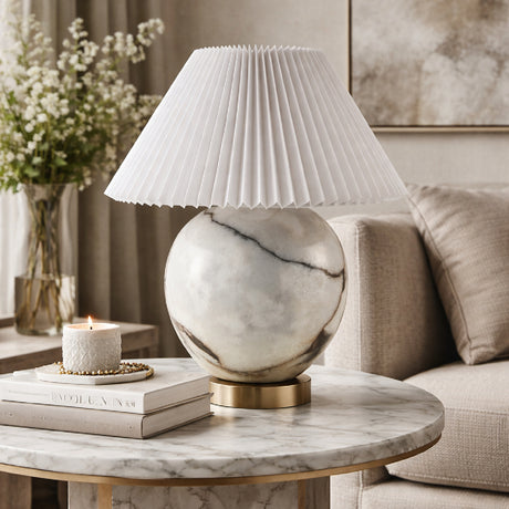   Modern European furniture - Round Marble Accent Table Lamp - www.oroa.com | Oroa.com