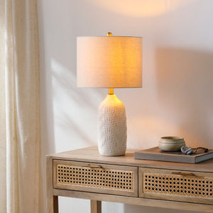   Modern European furniture - Glazed White Ceramic Table Lamp - www.oroa.com | Oroa.com