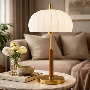   Modern European furniture - White Cotton Accent Table Lamp - www.oroa.com | Oroa.com