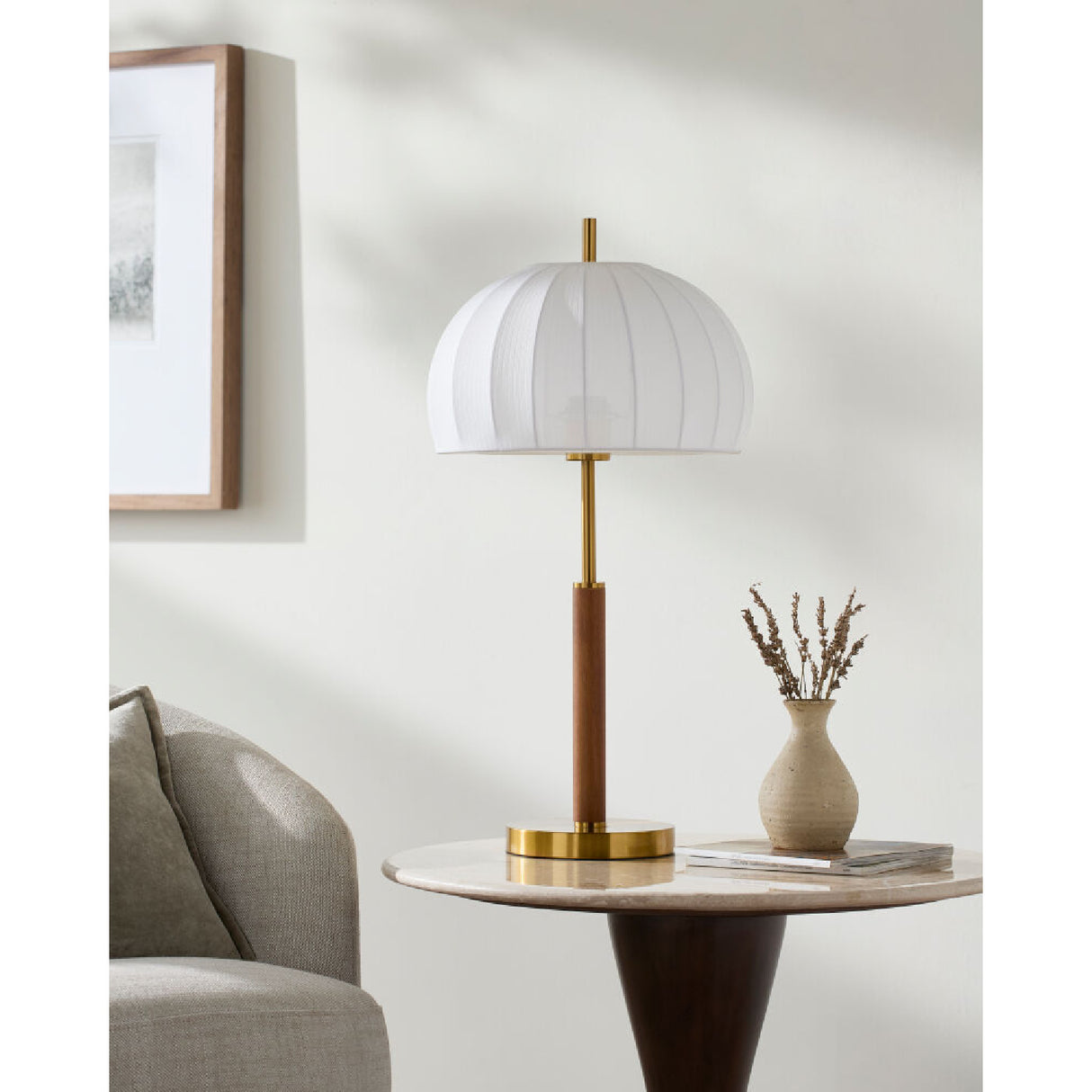   Modern European furniture - White Cotton Accent Table Lamp - www.oroa.com | Oroa.com