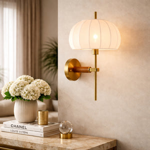   Modern European furniture - White Cotton Accent Wall Lamp - www.oroa.com | Oroa.com