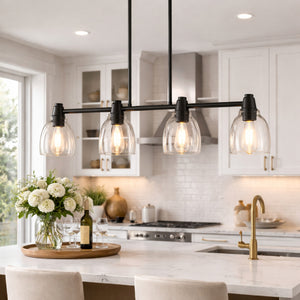   Modern European furniture - 4-Light Glass Linear Chandelier - www.oroa.com | Oroa.com