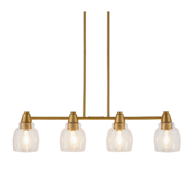 Modern European furniture - 4-Light Glass Linear Chandelier - www.oroa.com