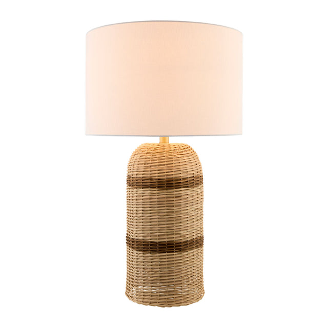 Modern European furniture -  Beige Lined Rattan Table Lamp - www.oroa.com