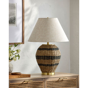   Modern European furniture - Black Lined Rattan Table Lamp - www.oroa.com | Oroa.com